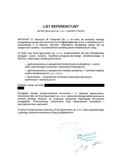 Pismo referencyjne: INFOPAKT D. Stańczyk, M. Padewski Sp. J.